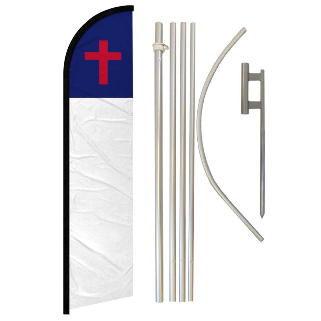 Christian Windless Banner Flag & Pole Kit - Flags Importer