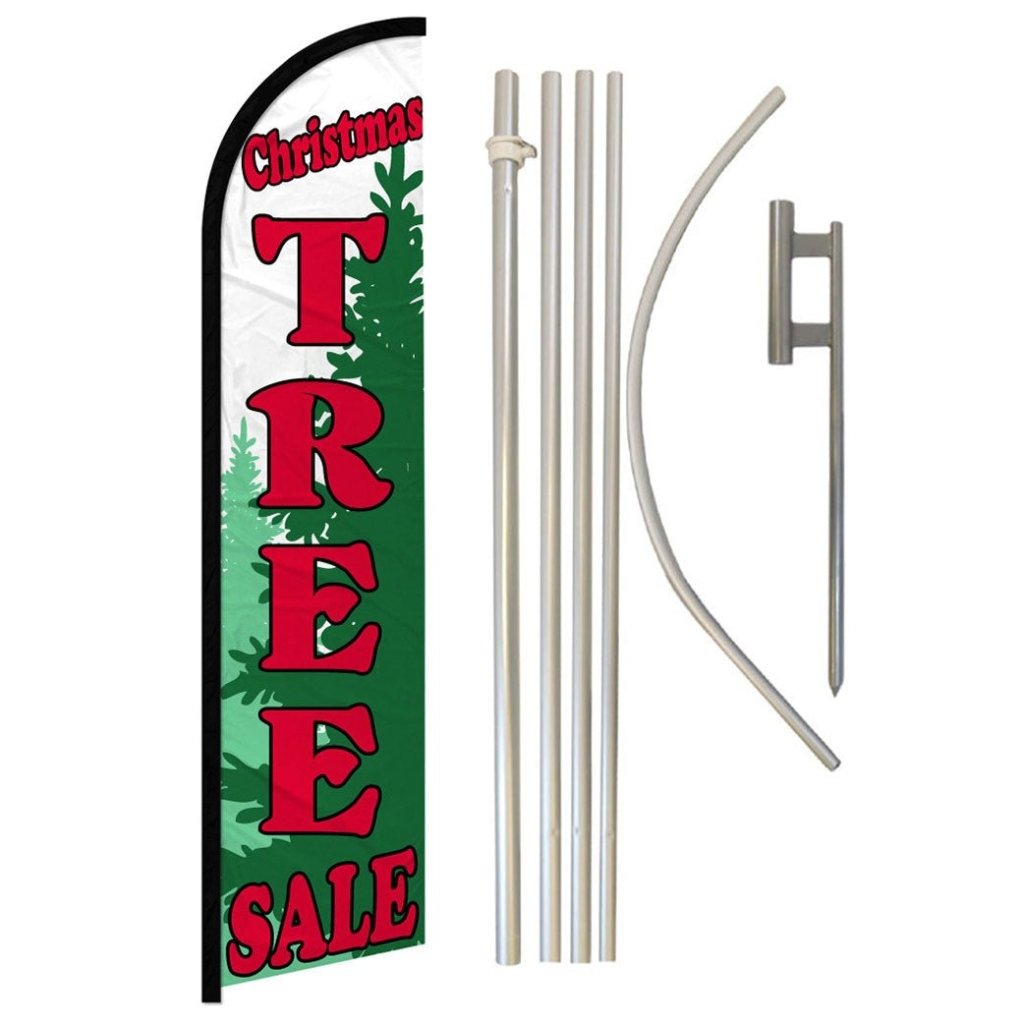 Christmas Tree Sale Windless Banner Flag & Pole Kit - Flags Importer