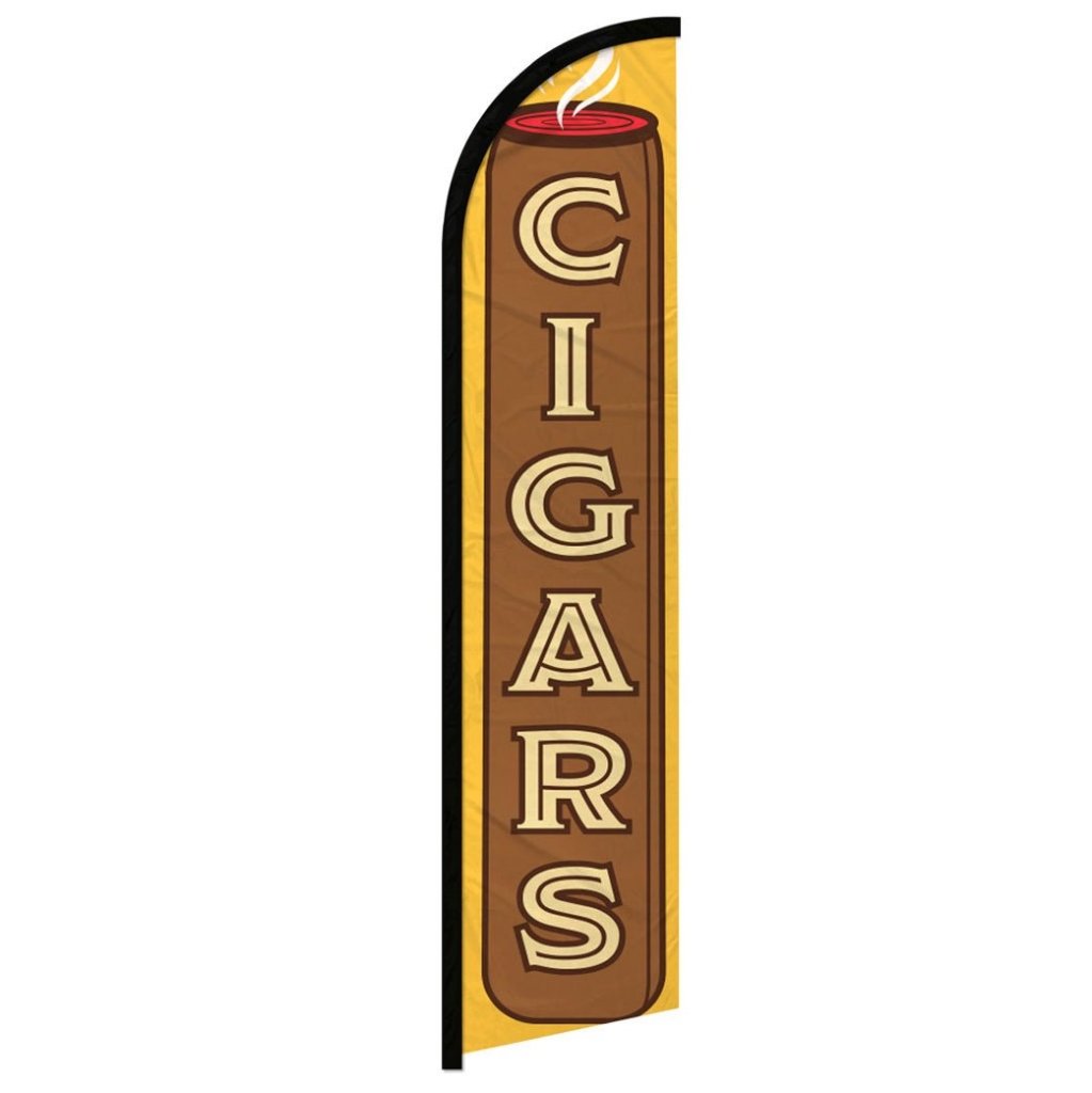 Cigars (Yellow) Windless Banner Flag - Flags Importer