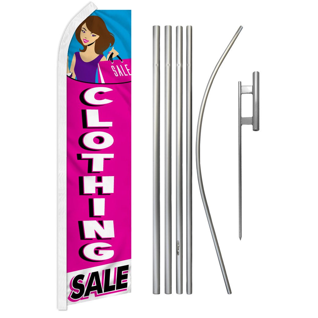 Clothing Sale Super Flag & Pole Kit - Flags Importer