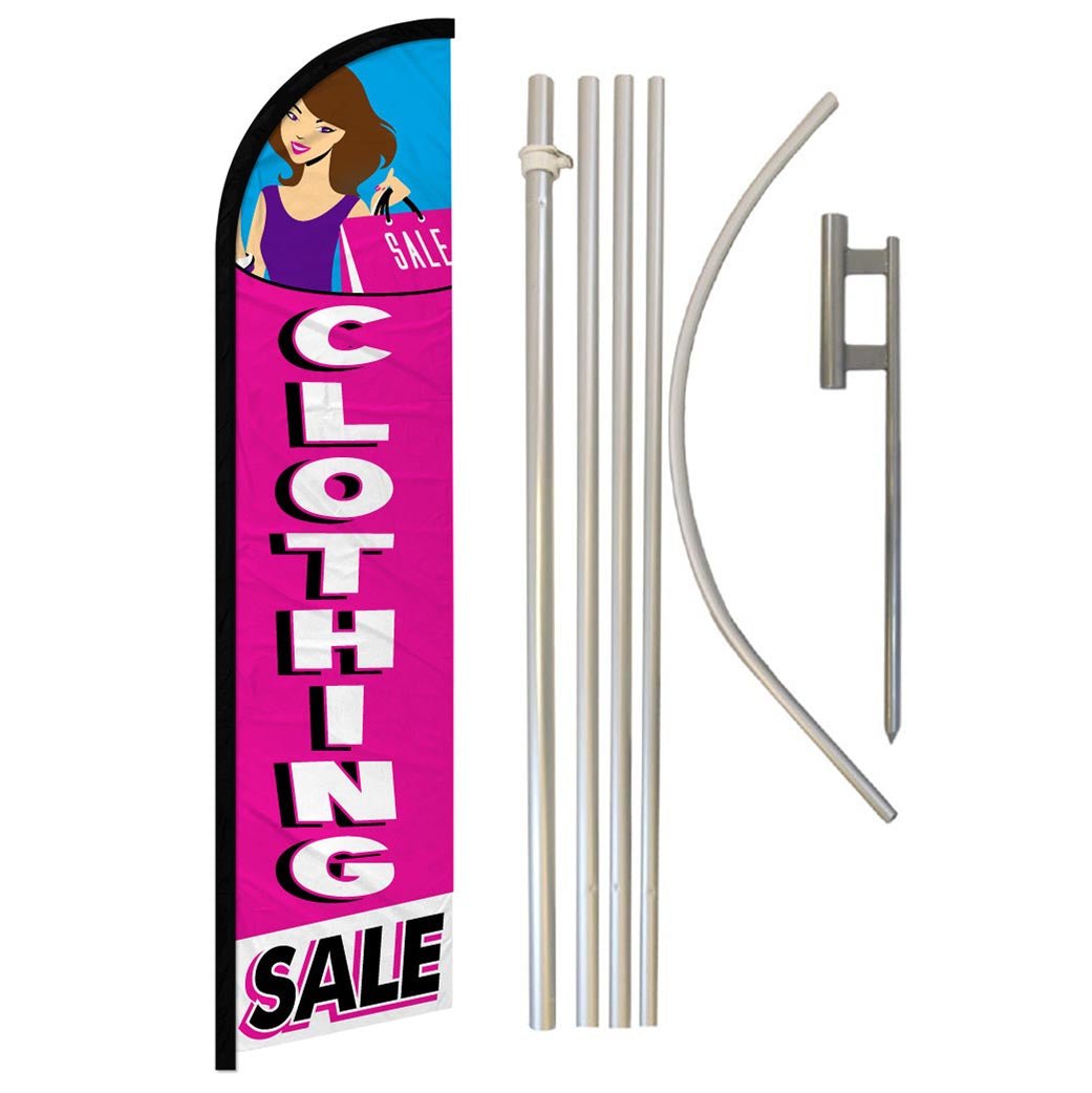 Clothing Sale Windless Banner Flag & Pole Kit - Flags Importer