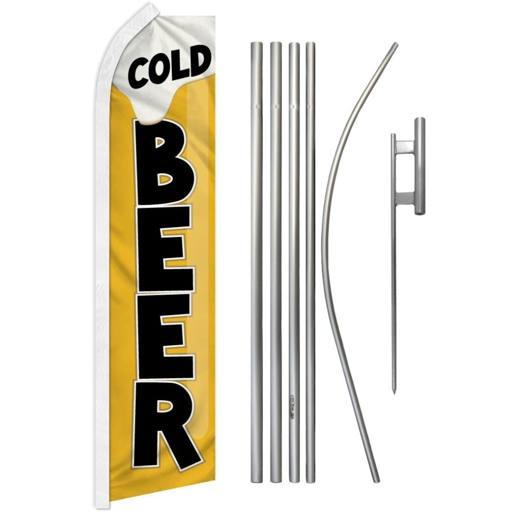 Cold Beer Super Flag & Pole Kit - Flags Importer