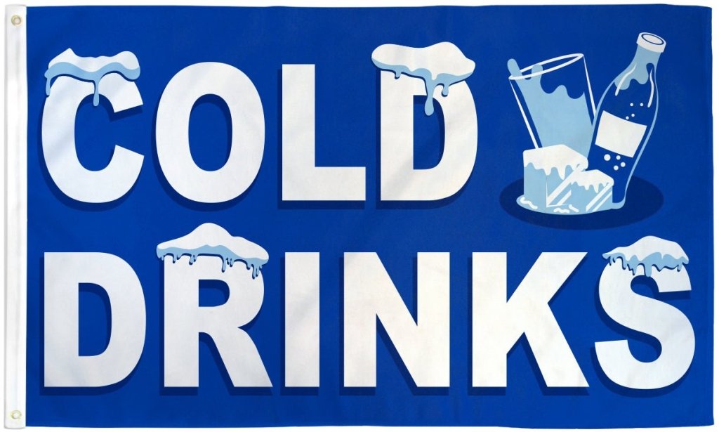 Cold Drinks Flag 3x5ft Poly - Flags Importer