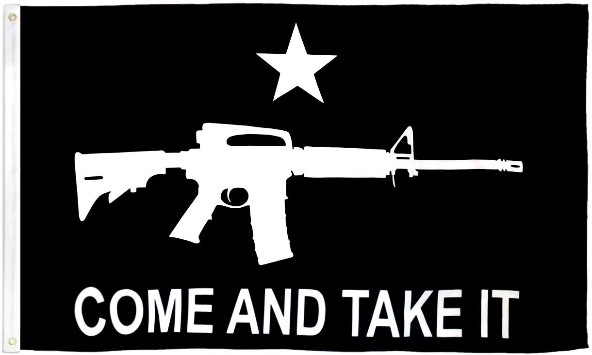 Come and Take It (Rifle Black) Flag 3x5ft Poly - Flags Importer