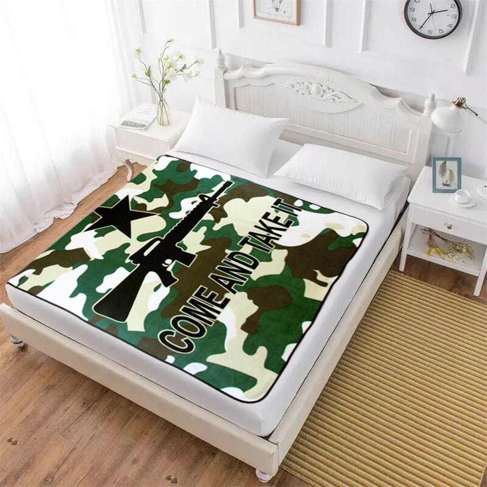 Come and Take It Rifle (Camo) 50x60in Blanket Polar Fleece - Flags Importer