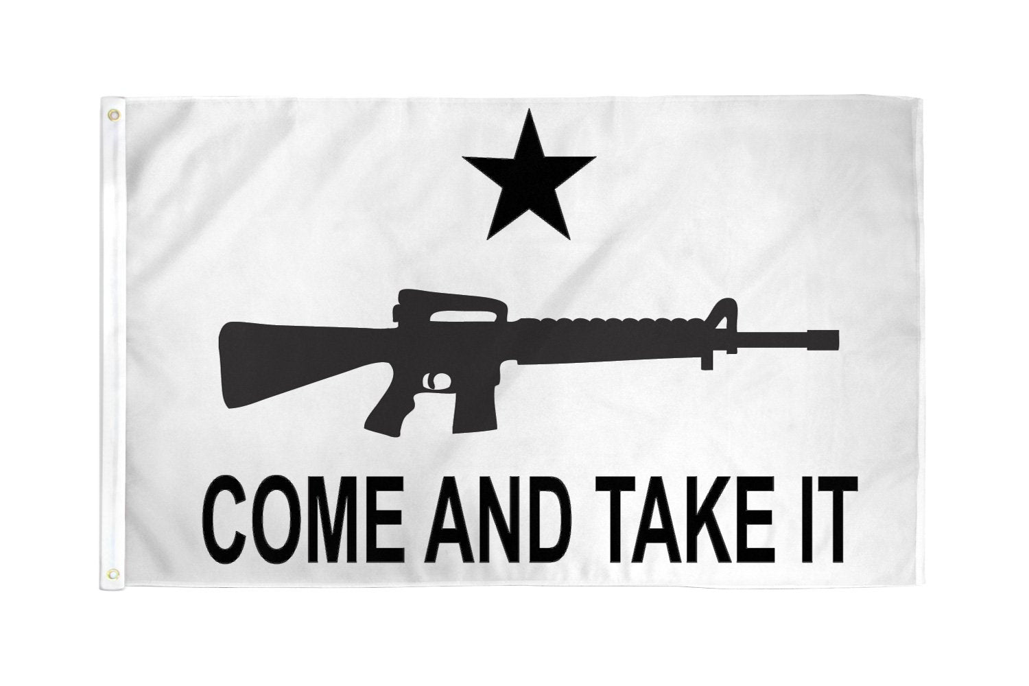 Come and Take It (Rifle White) Flag 3x5ft Poly - Flags Importer