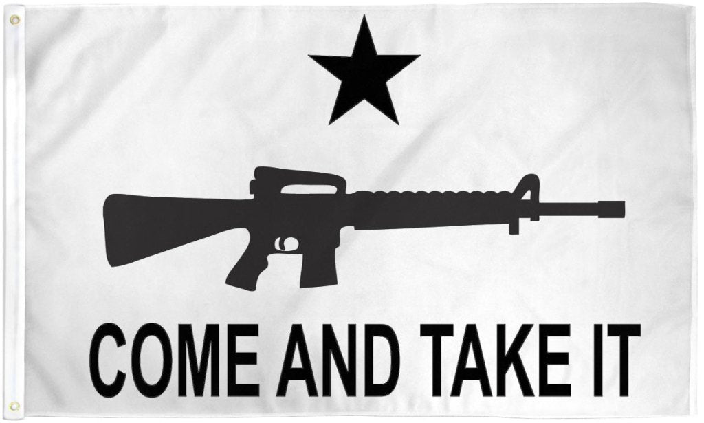 Come and Take It (Rifle White) Flag 3x5ft Poly - Flags Importer