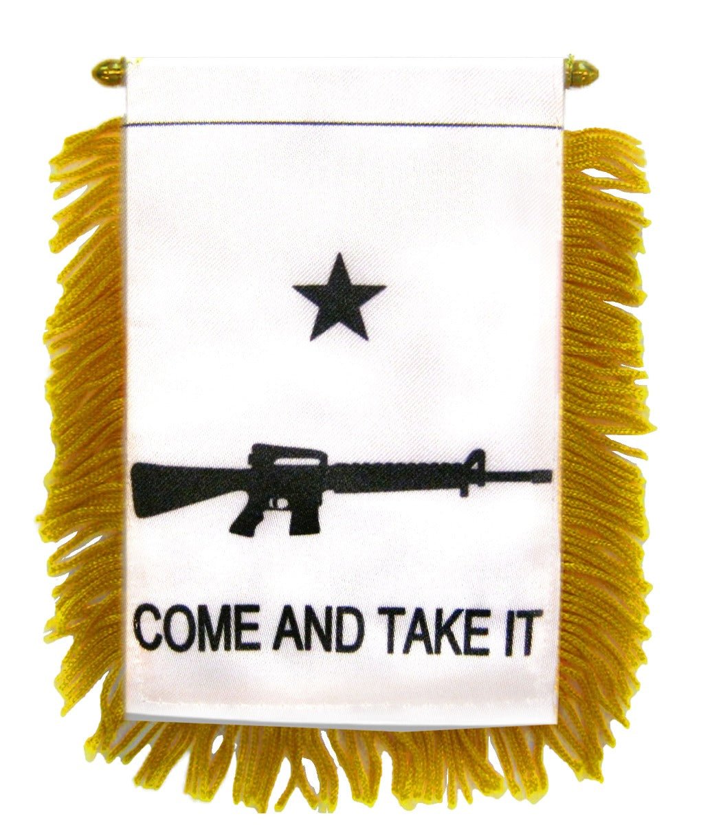 Come and Take It (Rifle White) Mini Banner - Flags Importer