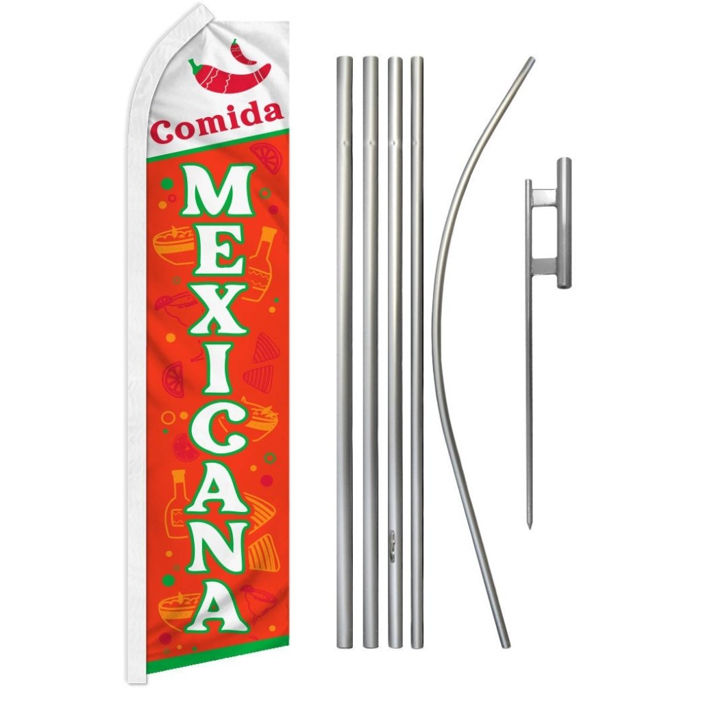 Comida Mexicana Super Flag & Pole Kit - Flags Importer