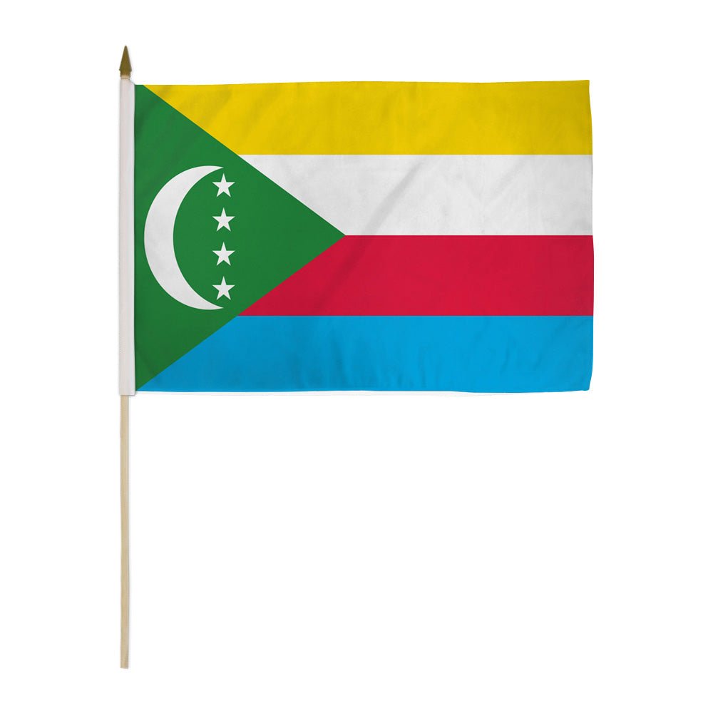 Comoros 12x18in Stick Flag - Flags Importer