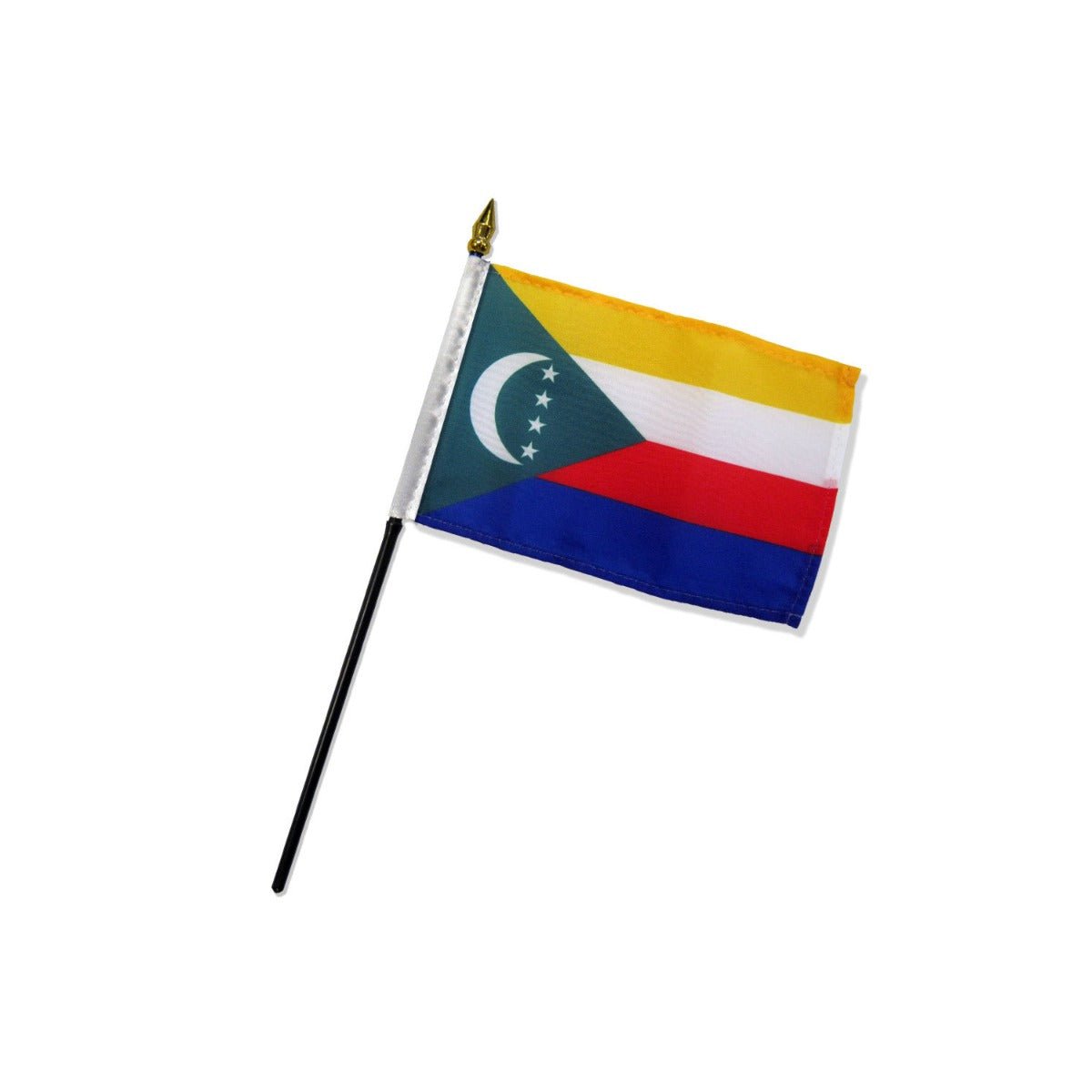 Comoros 4x6in Stick Flag - Flags Importer