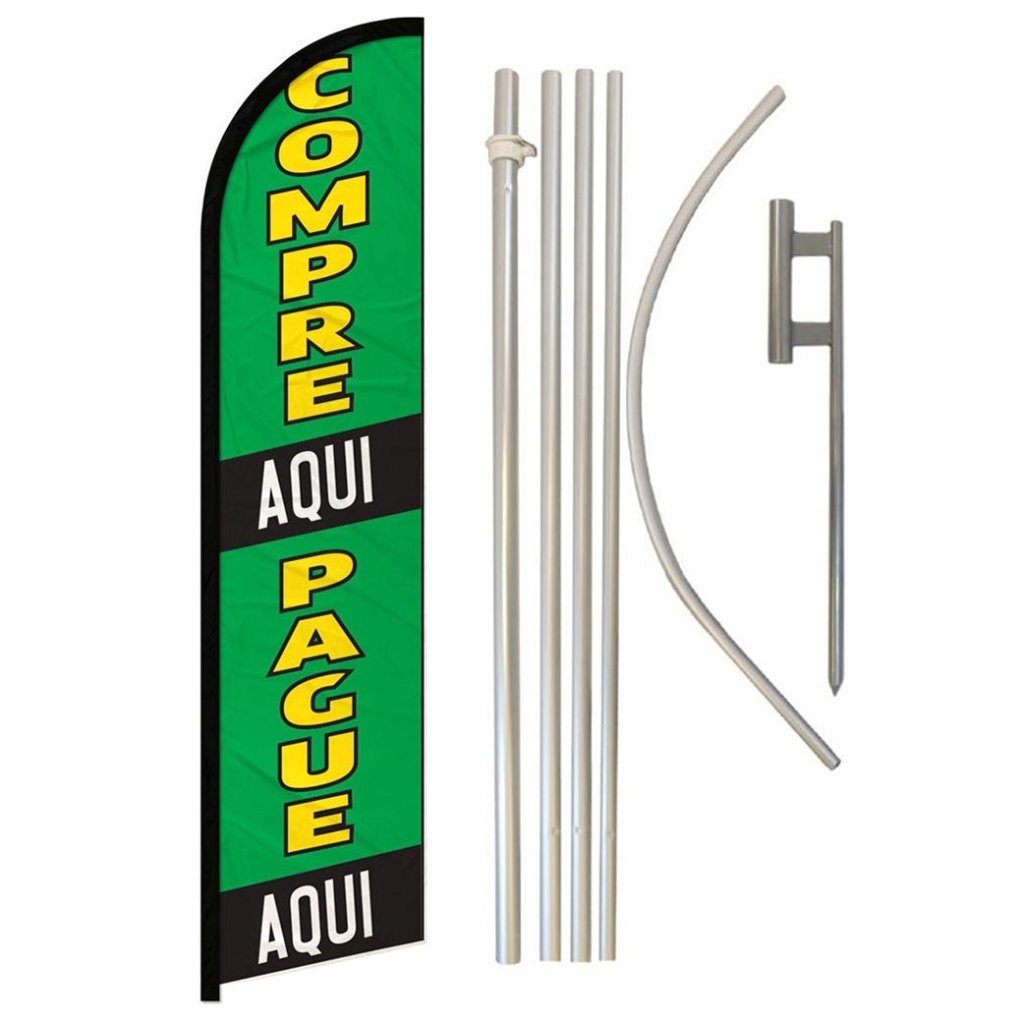 Compre Aqui Pague Aqui Windless Banner Flag & Pole Kit - Flags Importer