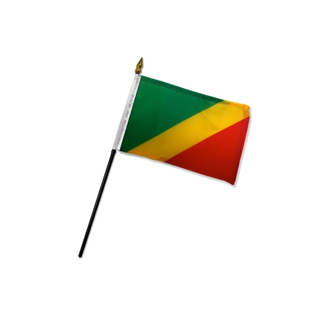 Congo Republic 4x6in Stick Flag - Flags Importer