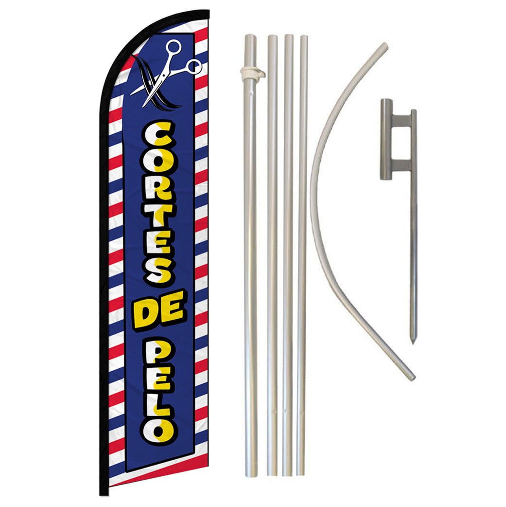 Cortes De Pelo Windless Banner Flag & Pole Kit - Flags Importer