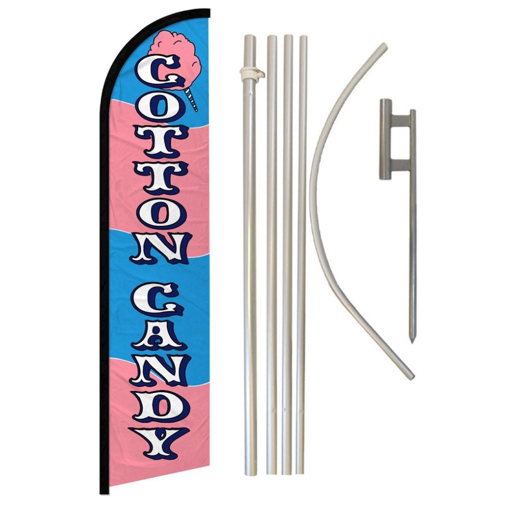 Cotton Candy Windless Banner Flag & Pole Kit - Flags Importer