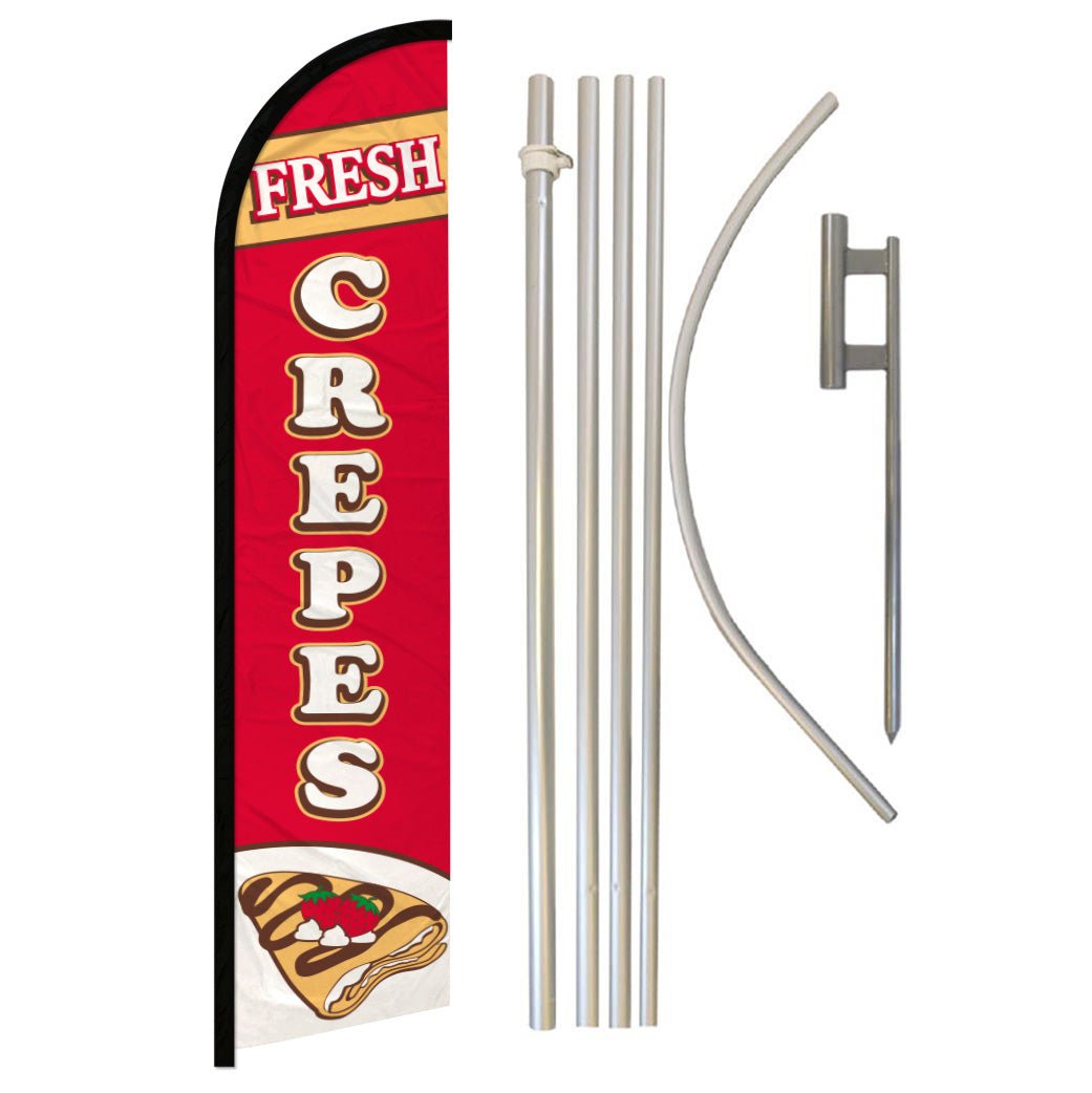 Crepes Windless Banner Flag & Pole Kit - Flags Importer