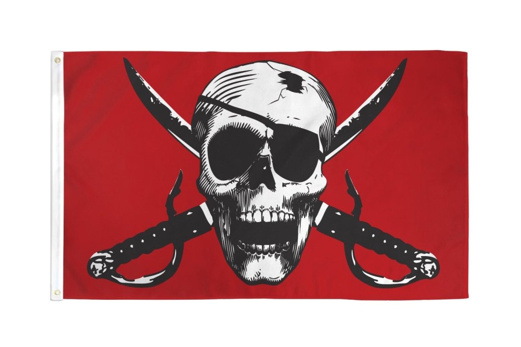 Crimson Pirate Flag 3x5ft Poly - Flags Importer