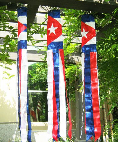 Cuba Super Shiny Poly 5ft Windsock - Flags Importer