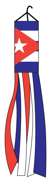 Cuba Super Shiny Poly 5ft Windsock - Flags Importer