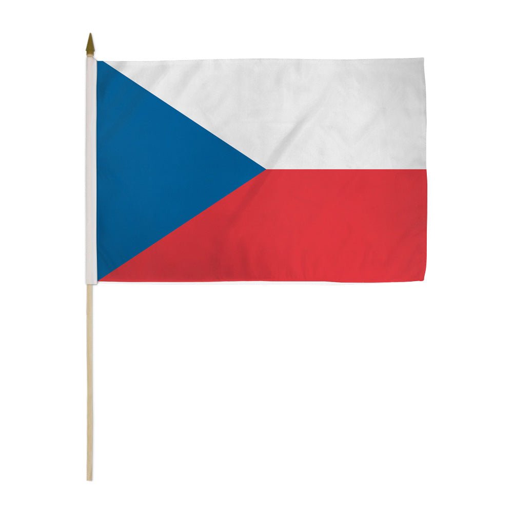 Czech Republic 12x18in Stick Flag - Flags Importer