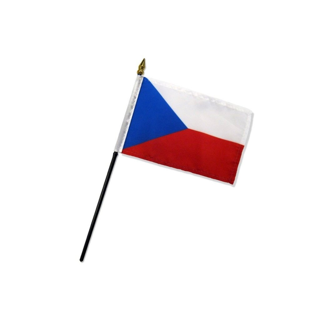 Czech Republic 4x6in Stick Flag - Flags Importer