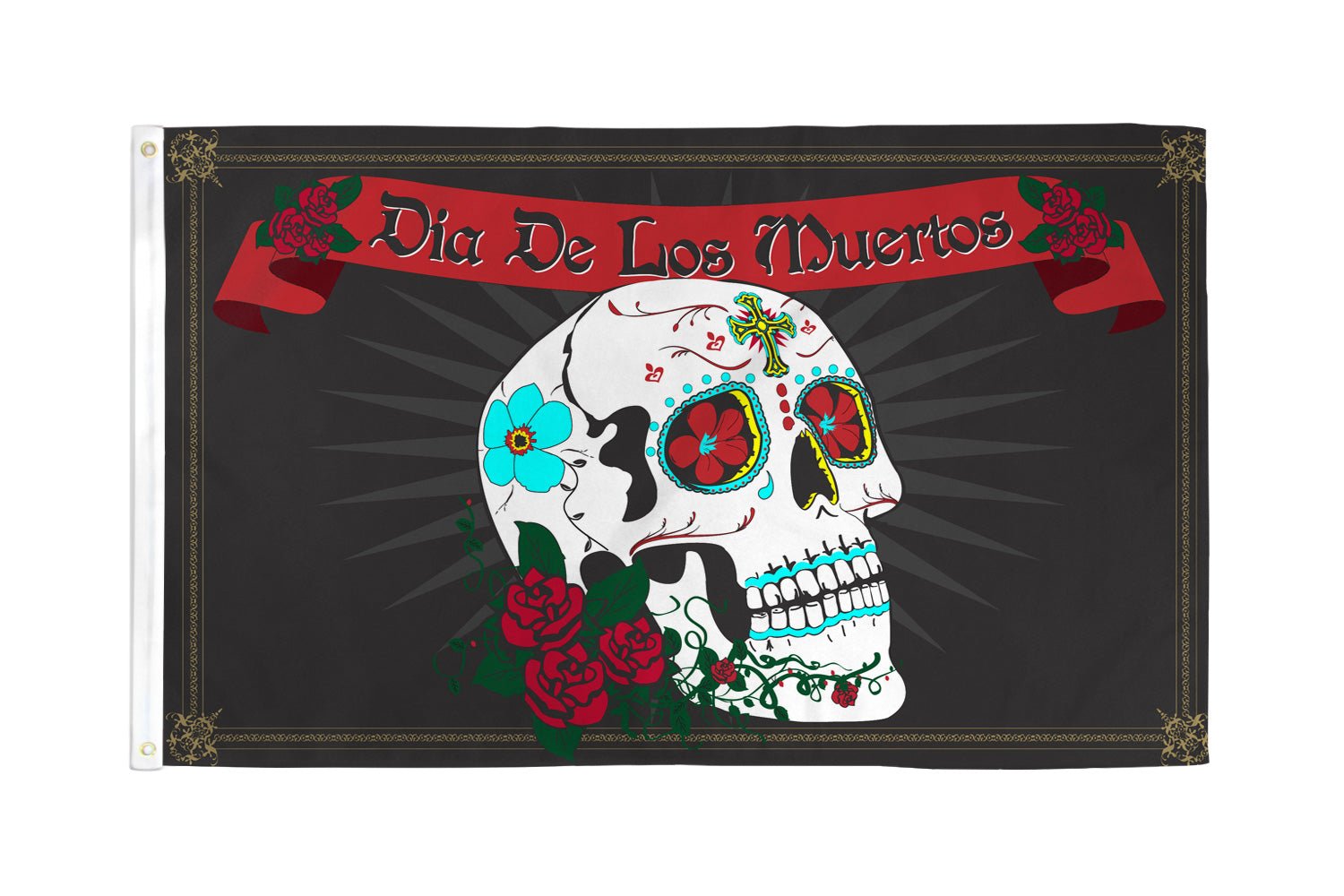 Day of the Dead Flag 3x5ft Poly - Flags Importer