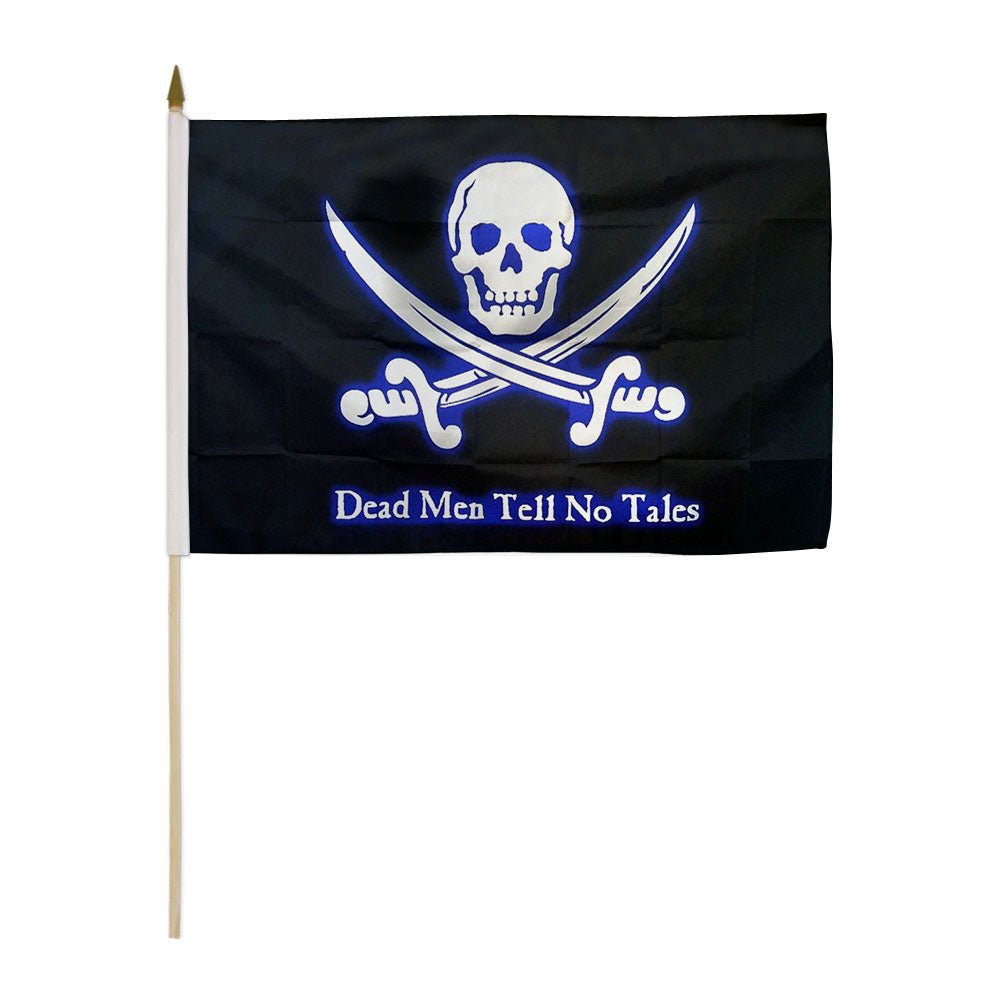 Dead Men Tell No Tales Pirate 12x18in Stick Flag - Flags Importer