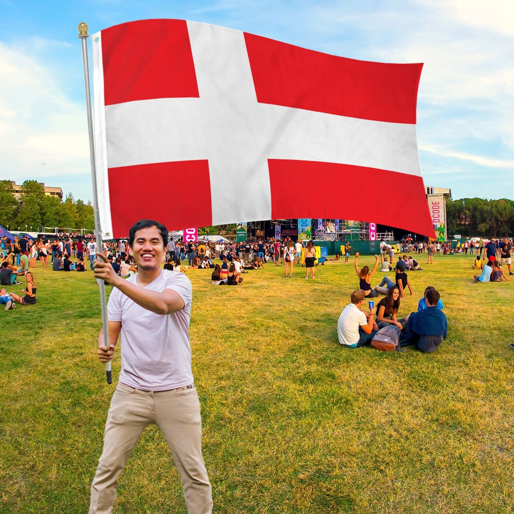 Denmark Flag 3x5ft Poly - Flags Importer