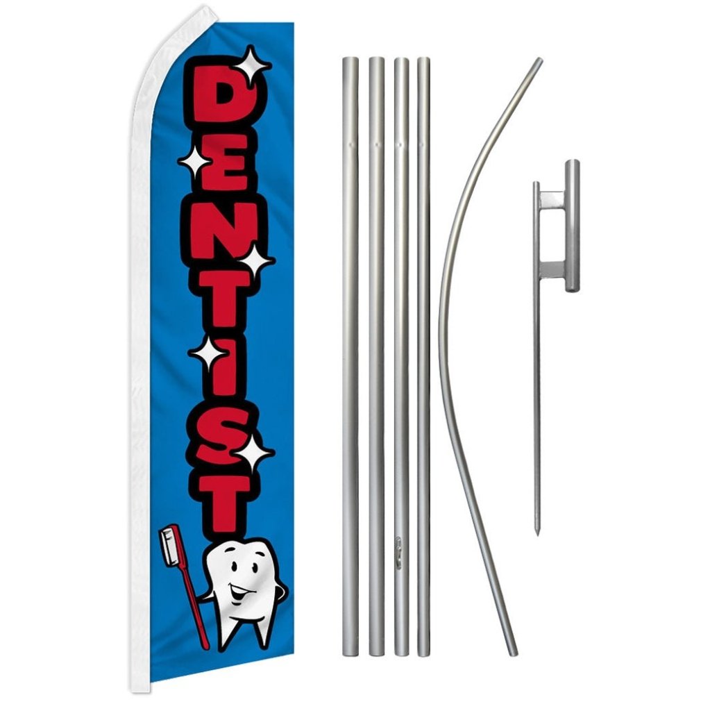 Dentist Super Flag & Pole Kit - Flags Importer