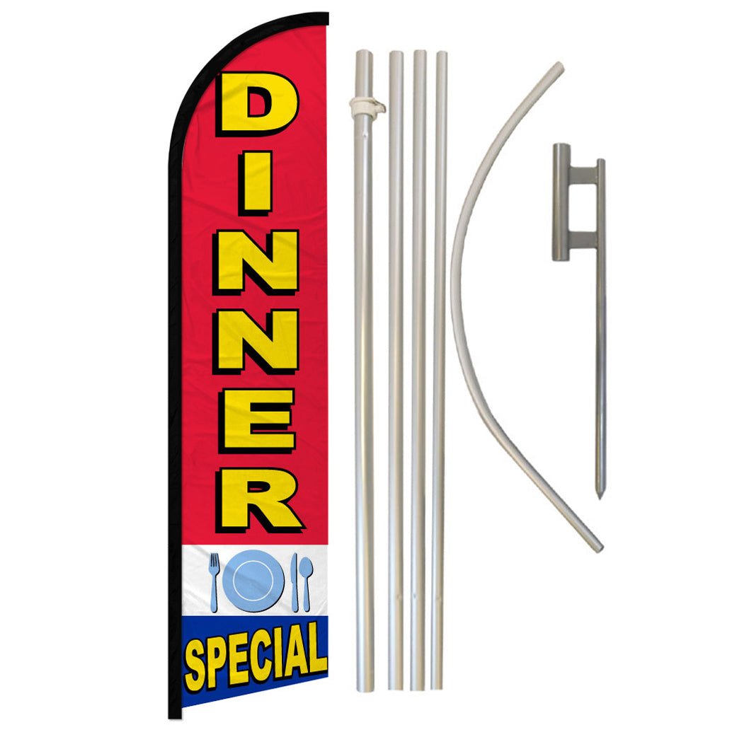 Dinner Special Windless Banner Flag & Pole Kit - Flags Importer