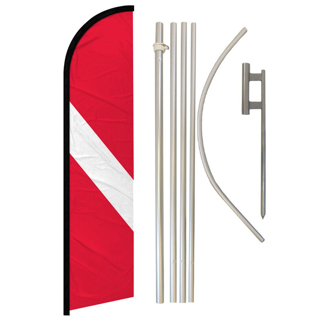 Diver Windless Banner Flag & Pole Kit - Flags Importer