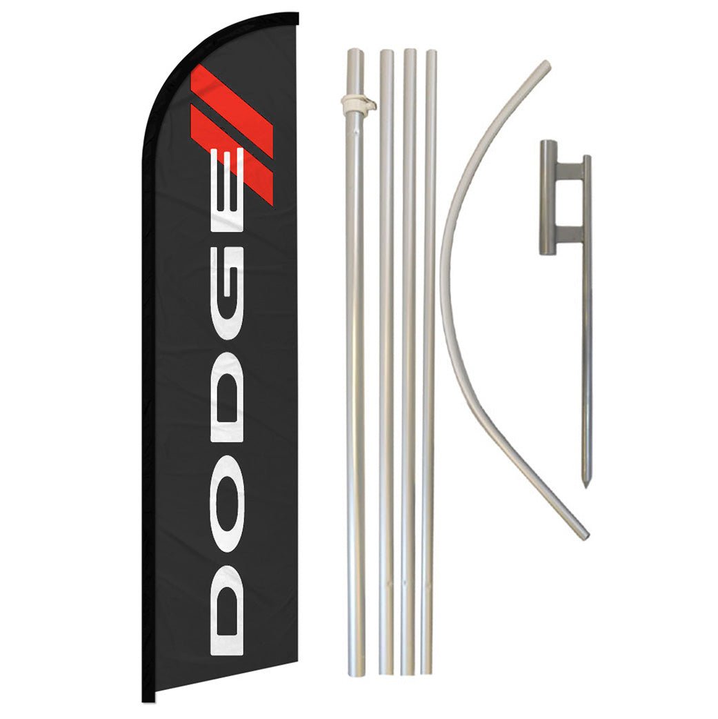 Dodge Windless Banner Flag & Pole Kit - Flags Importer