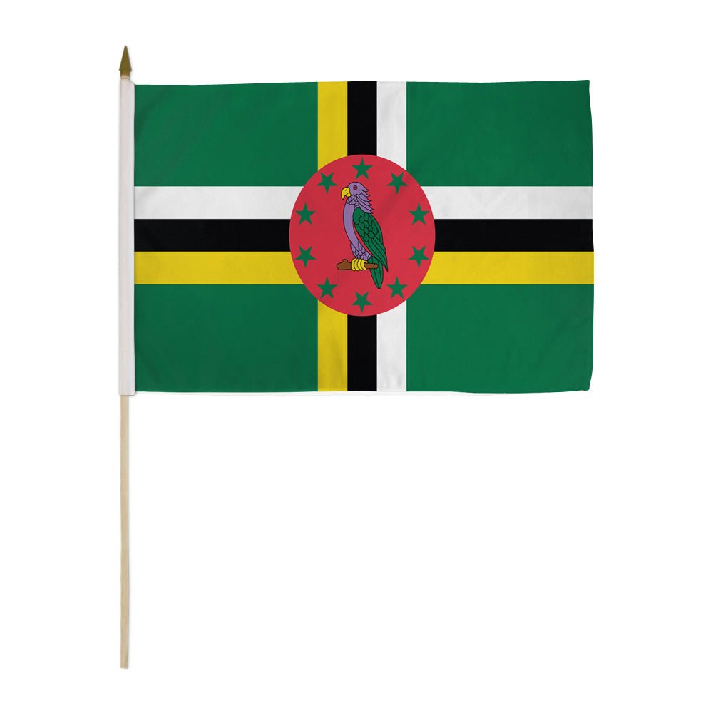 Dominica 12x18in Stick Flag - Flags Importer