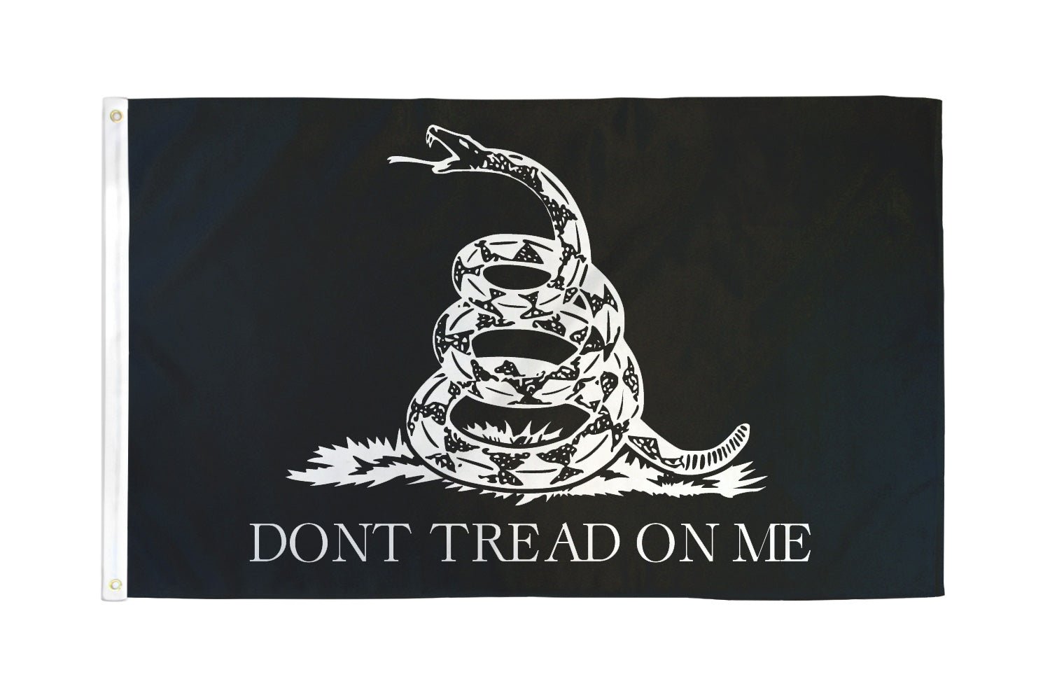 Don't Tread On Me Gadsden (Black) Flag 3x5ft Poly - Flags Importer