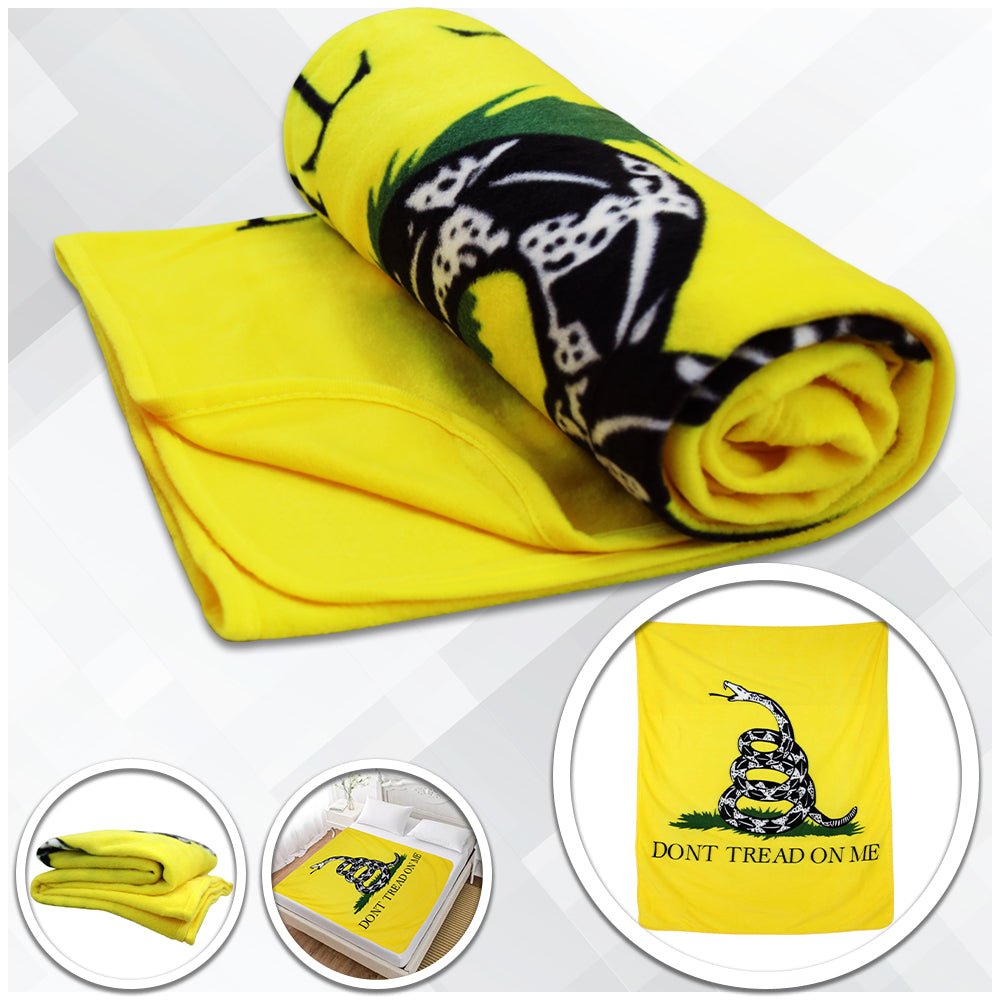 Don't Tread On Me Gadsden (Yellow) 50x60in Blanket Polar Fleece - Flags Importer