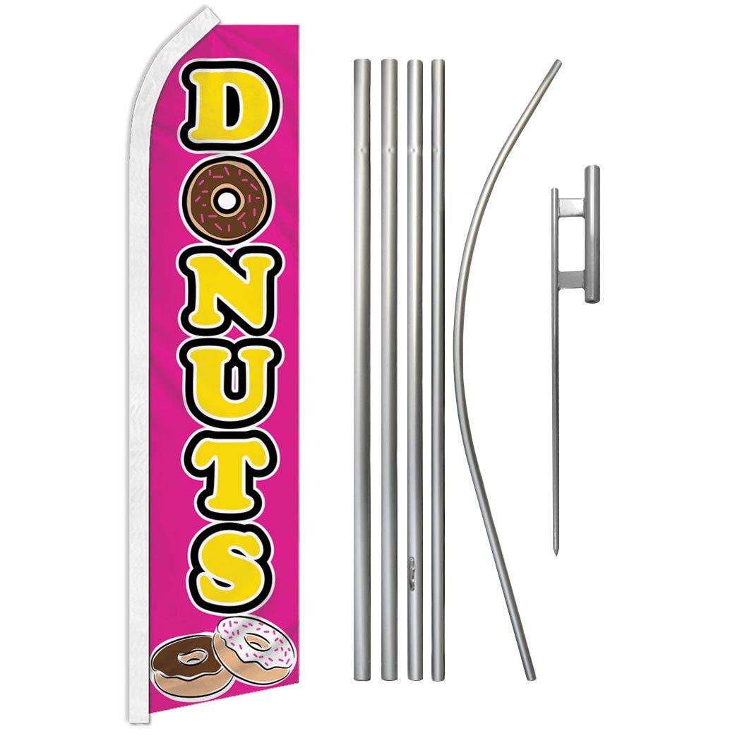 Donuts (Pink) Super Flag & Pole Kit - Flags Importer