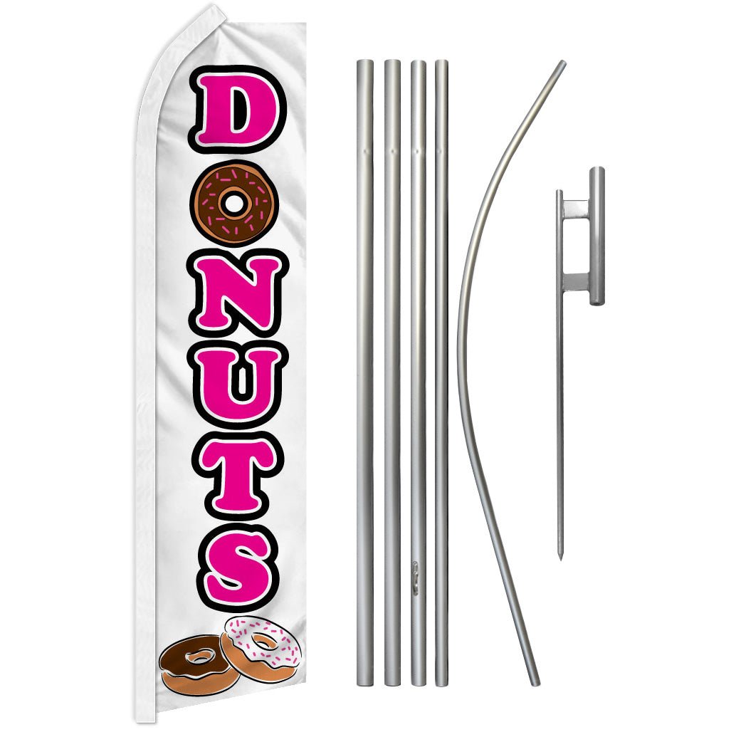 Donuts (White) Super Flag & Pole Kit - Flags Importer