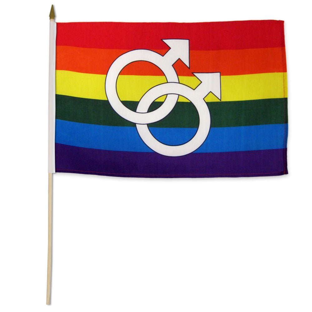 Double Mars Rainbow 12x18in Stick Flag - Flags Importer