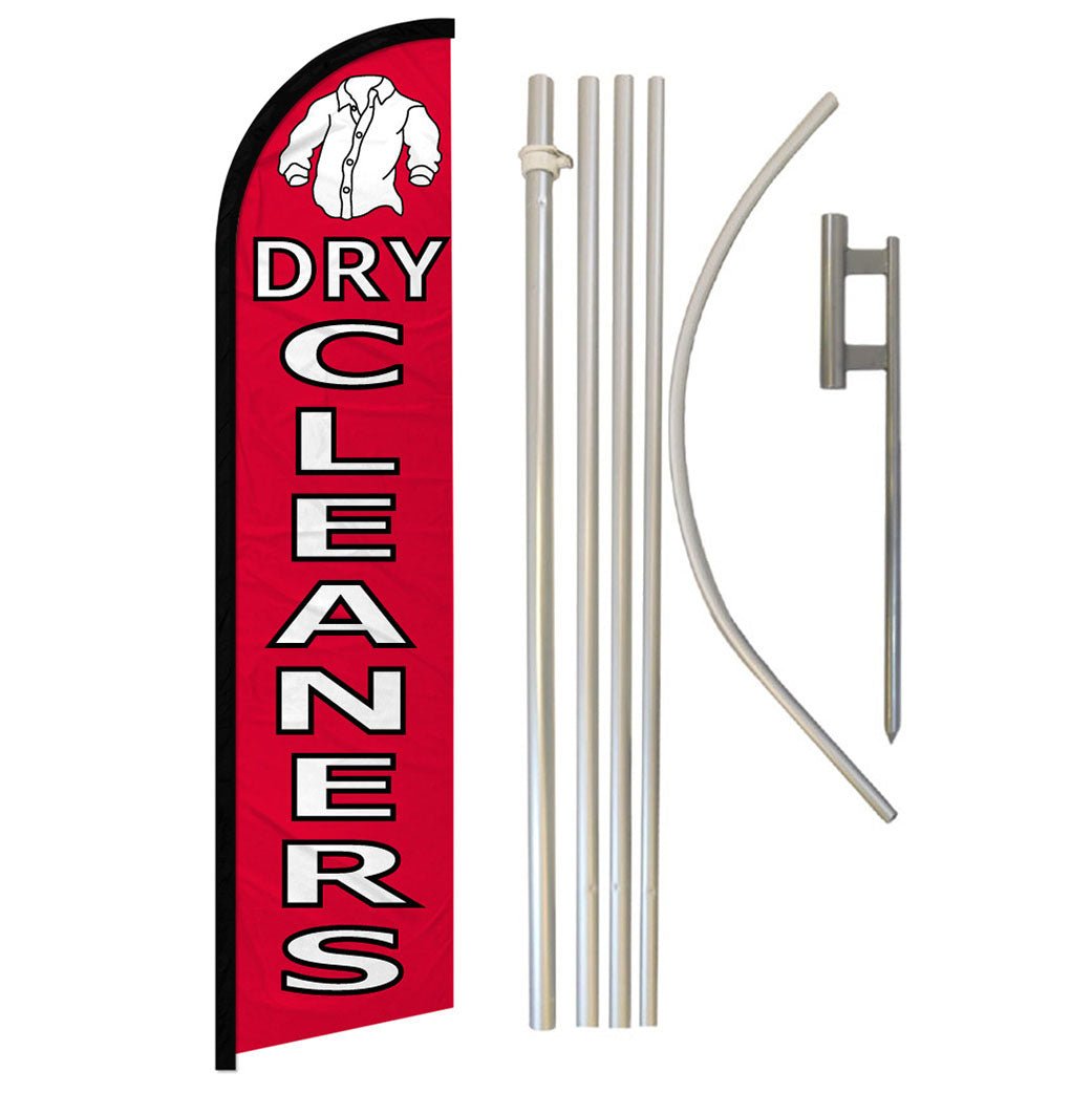 Dry Cleaners Windless Banner Flag & Pole Kit - Flags Importer