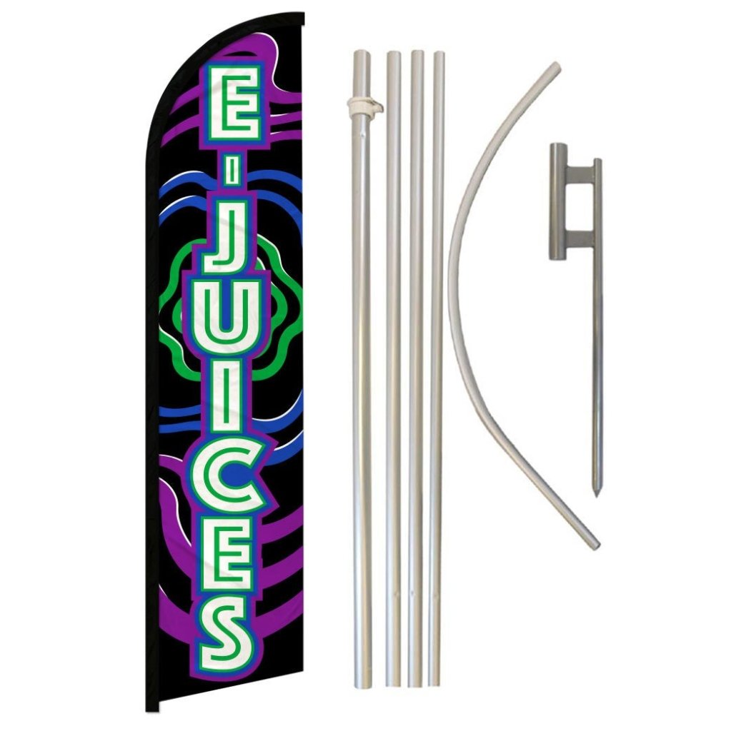 E - Juices Windless Banner Flag & Pole Kit - Flags Importer