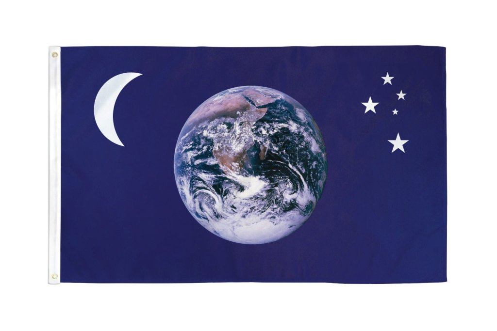 Earth Moon and Stars Flag 3x5ft Poly - Flags Importer