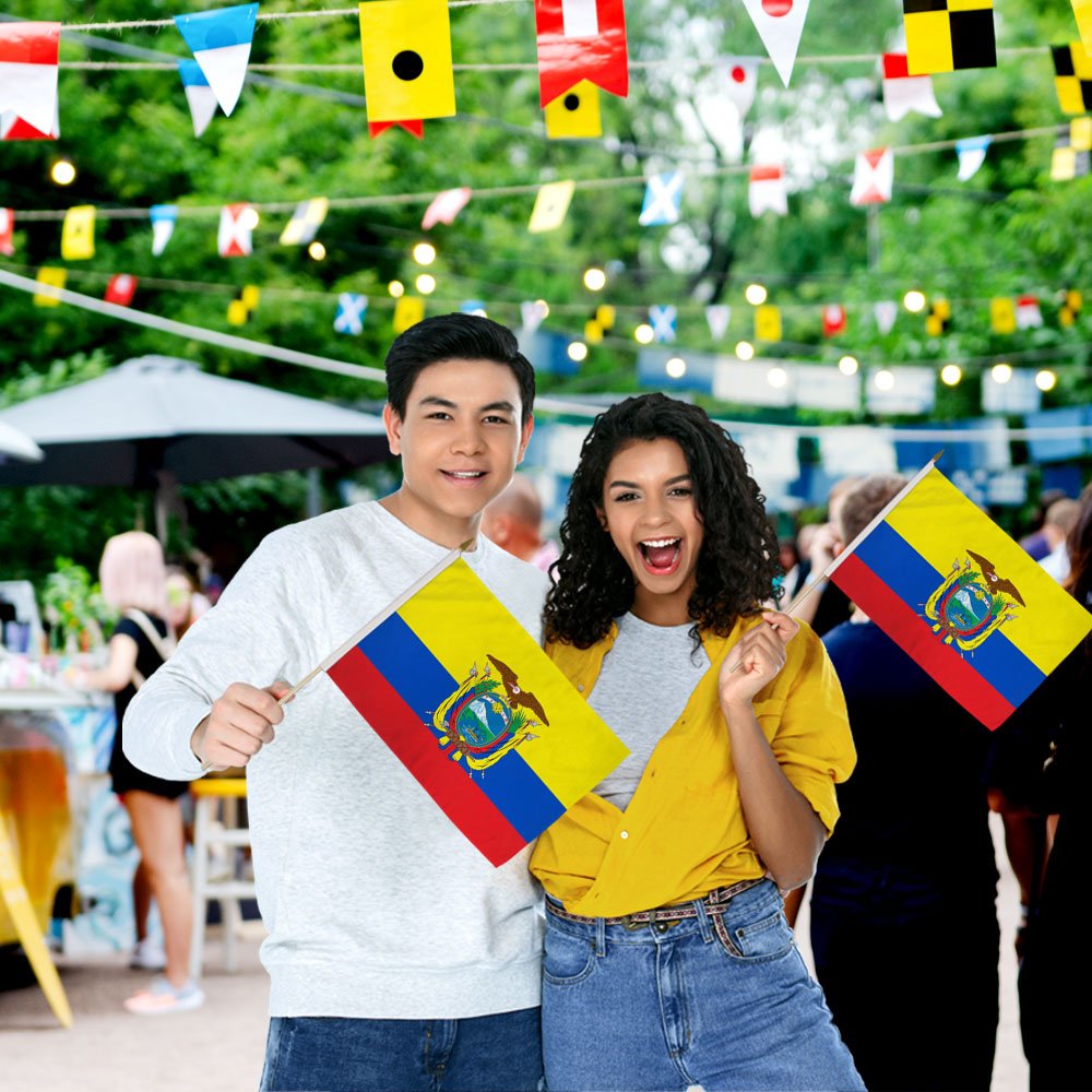 Ecuador 12x18in Stick Flag - Flags Importer