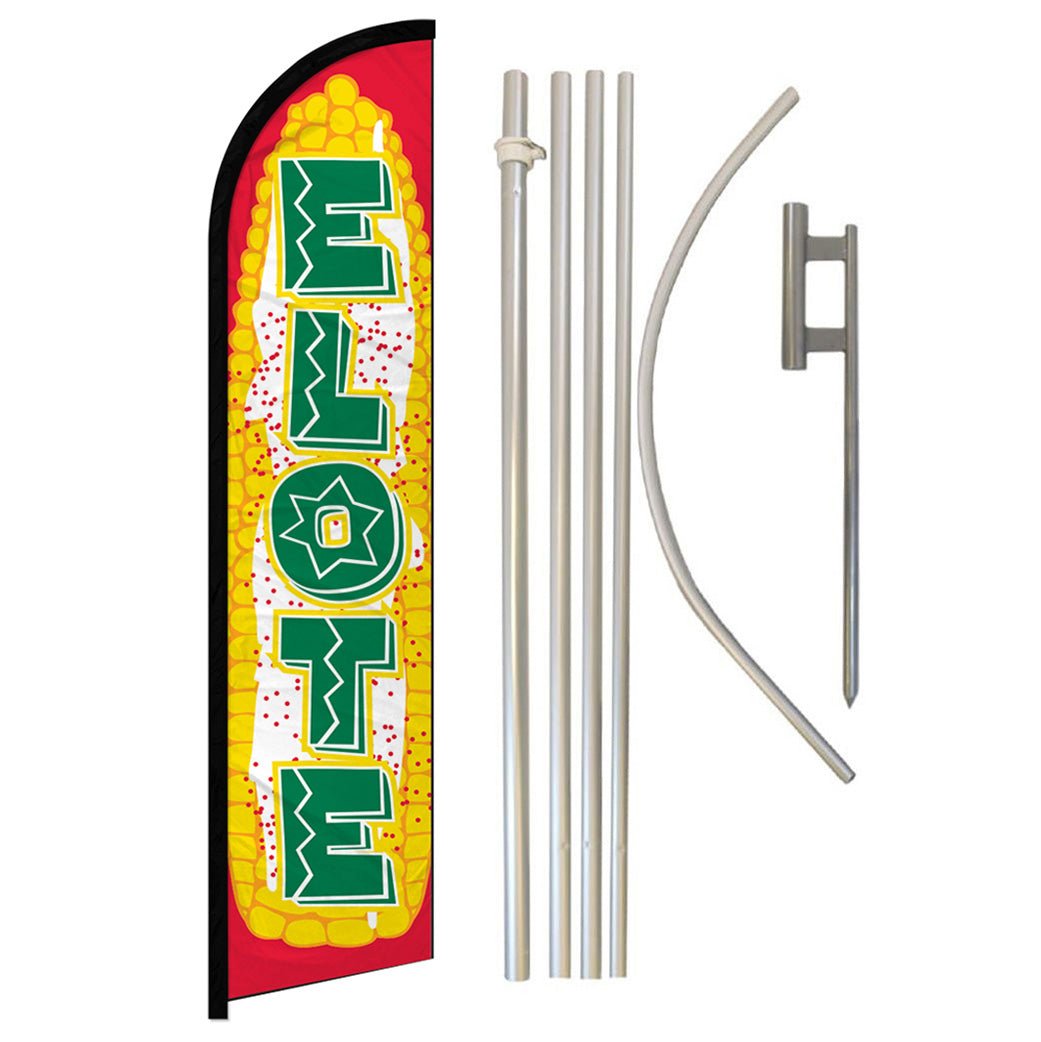 Elote Windless Banner Flag & Pole Kit - Flags Importer