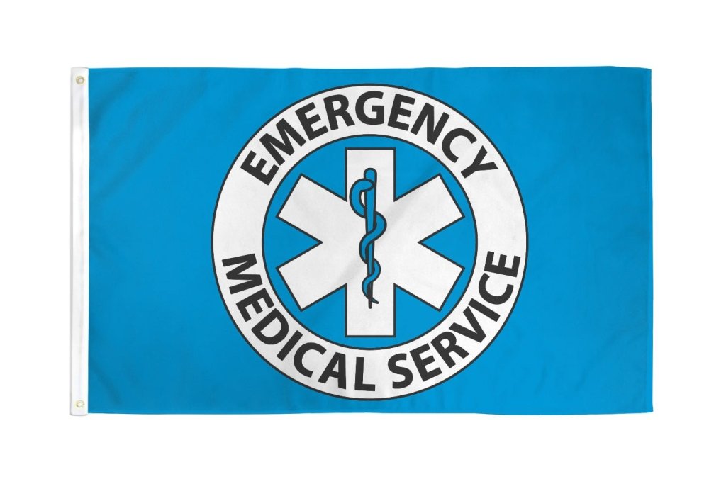 Emergency Medical Service Flag 3x5ft Poly - Flags Importer