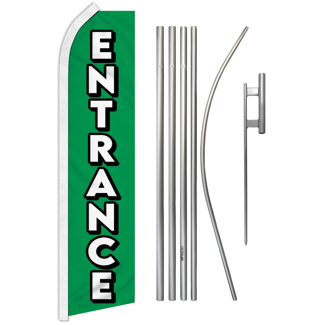 Entrance (Green) Super Flag & Pole Kit - Flags Importer