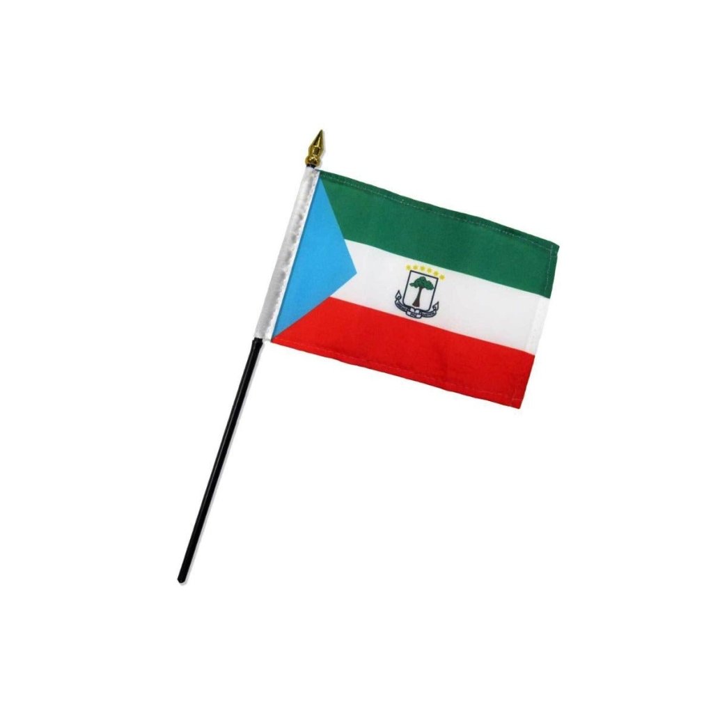 Equatorial Guinea 4x6in Stick Flag - Flags Importer