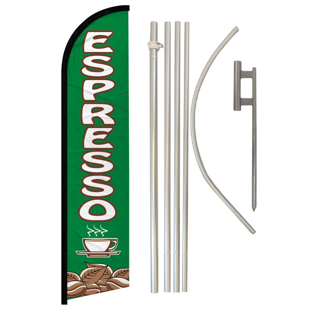 Espresso Windless Banner Flag & Pole Kit - Flags Importer