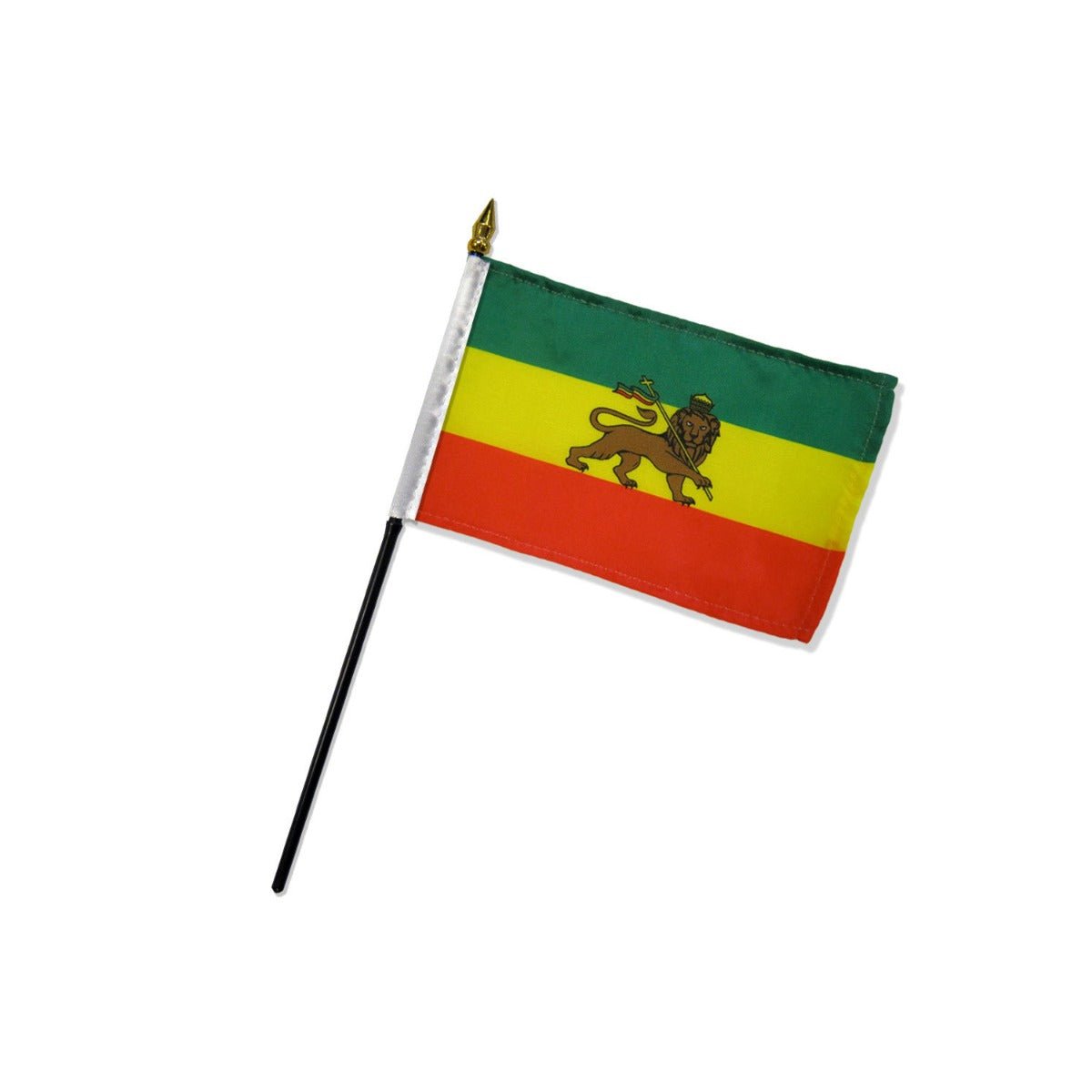 Ethiopia (Lion) 4x6in Stick Flag - Flags Importer