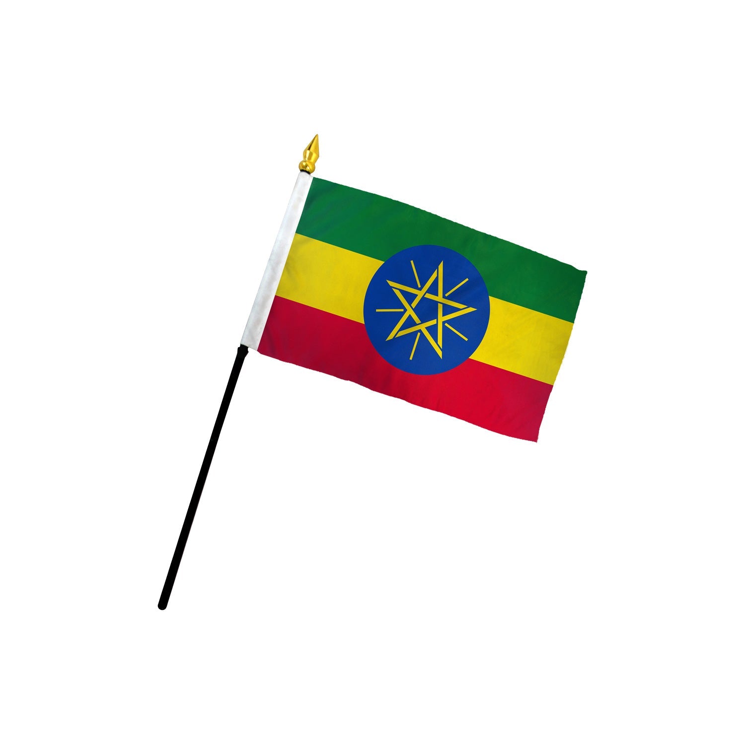 Ethiopia (Star) 4x6in Stick Flag - Flags Importer