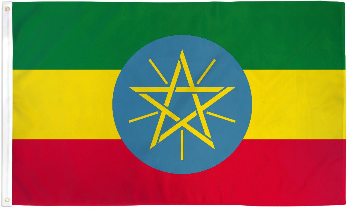 Ethiopia (Star) Flag 2x3ft Poly - Flags Importer